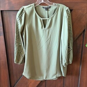 41 Hawthorn Sage Blouse with Cutout Sleeves